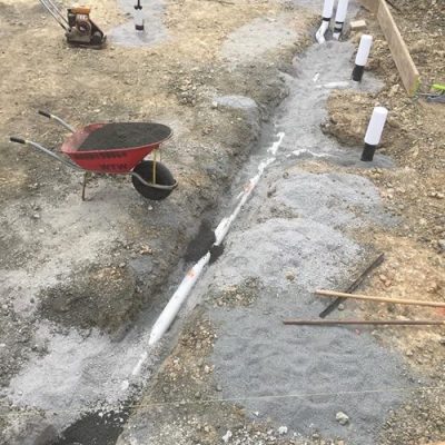 Pipe work, pre slab, in ground drainage